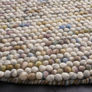 Safavieh Natura Hand Woven Wool Cotton Round Accent Rug Artisan Ivory Multi Entryway Decor NAT620D-3R