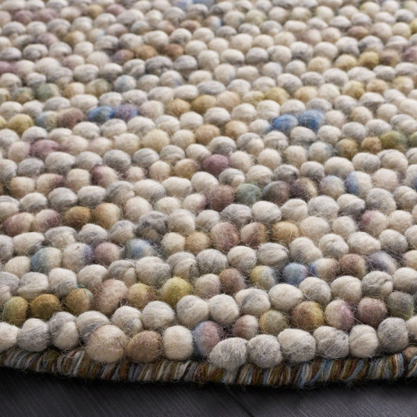 Safavieh Natura Hand Woven Wool Cotton Round Accent Rug Artisan Ivory Multi Entryway Decor NAT620D-3R