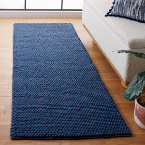 Safavieh Natura Hand Woven Oval Area Rug - Luxurious Wool & Cotton Blend For Elegant Home Decor Transformation Navy ,Blue 80% Wool And 20% Cotton Nat620m-4sq