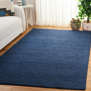 Safavieh Natura Hand Woven Oval Area Rug - Luxurious Wool & Cotton Blend For Elegant Home Decor Transformation Navy ,Blue 80% Wool And 20% Cotton Nat620m-4sq