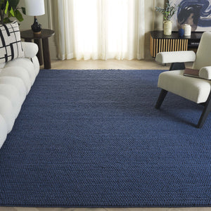 Safavieh Natura Exquisite Area Rug - Timeless Elegance In Soft Wool & Cotton, Ideal For Any Home Decor Navy ,Blue 80% Wool And 20% Cotton Nat620m-26
