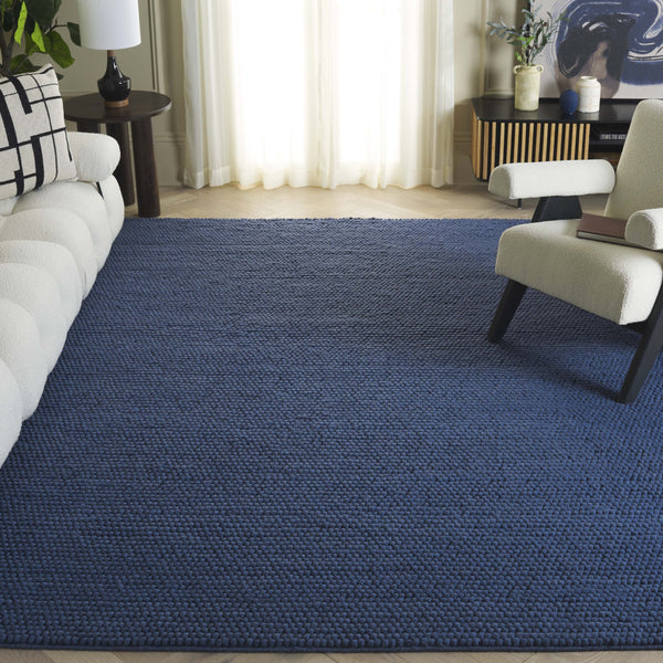 Safavieh Natura Exquisite Area Rug - Timeless Elegance In Soft Wool & Cotton, Ideal For Any Home Decor Navy ,Blue 80% Wool And 20% Cotton Nat620m-26