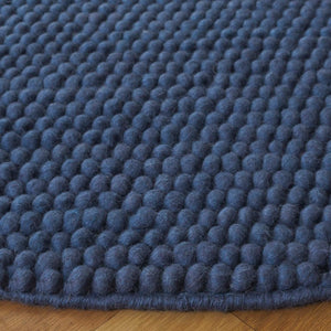 Safavieh Natura Handwoven Wool Cotton Round Rug Deep Navy Plush Artisan Living Room Accent NAT620M-8R