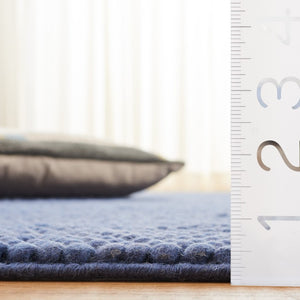 Safavieh Natura Hand-Woven Wool Cotton Area Rug Navy Square Low Pile Living Room Accent NAT620M-8SQ