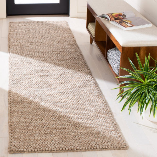 Safavieh Natura Hand Woven Wool Cotton Hallway Runner Low Pile Flatweave Neutral Brown Rug NAT620T-216