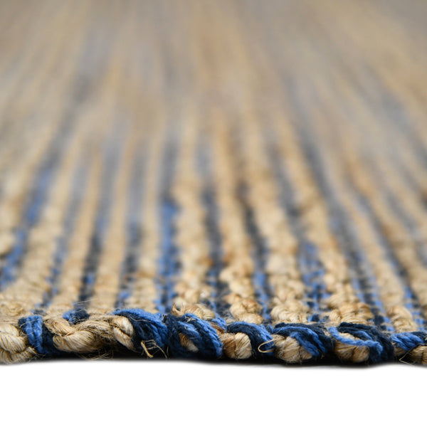 Naturals Handwoven Jute Cotton Striped Flatweave Rug for Coastal Farmhouse Decor