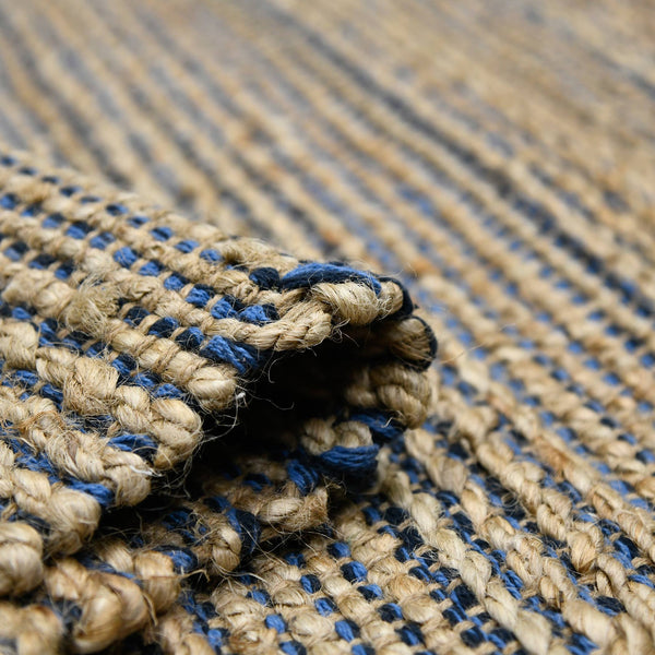 Naturals Handwoven Jute Cotton Striped Flatweave Rug for Coastal Farmhouse Decor