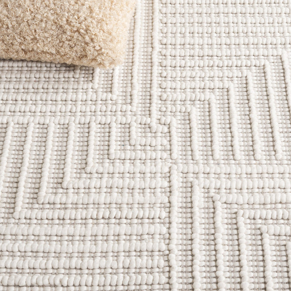 Safavieh Natura Luxurious Hand-loomed Wool Area Rug - Modern Geometric Design For Elegant Home Décor Ivory Wool Pile Nat709a-28