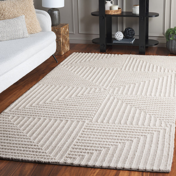 Safavieh Natura Luxurious Hand-loomed Wool Area Rug - Modern Geometric Design For Elegant Home Décor Ivory Wool Pile Nat709a-28