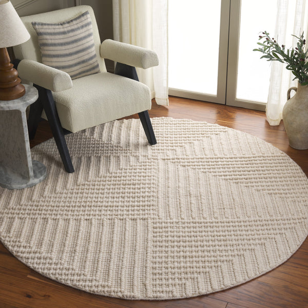 Safavieh Natura Luxurious Hand-loomed Wool Area Rug - Modern Geometric Design For Elegant Home Décor Ivory Wool Pile Nat709a-28