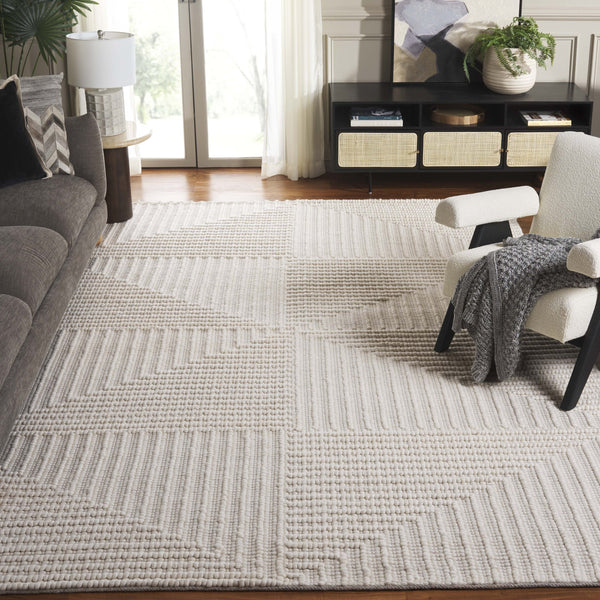 Safavieh Natura Luxurious Hand-loomed Wool Area Rug - Modern Geometric Design For Elegant Home Décor Ivory Wool Pile Nat709a-28