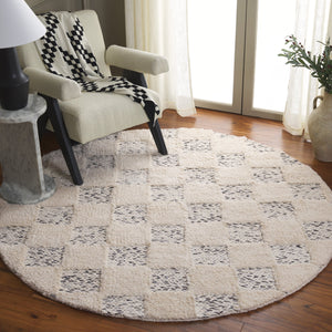 Safavieh Natura Hand-loomed Wool Area Rug - Modern Ivory And Black Design For Timeless Home Elegance Ivory ,Black Wool Pile Nat710a-6r