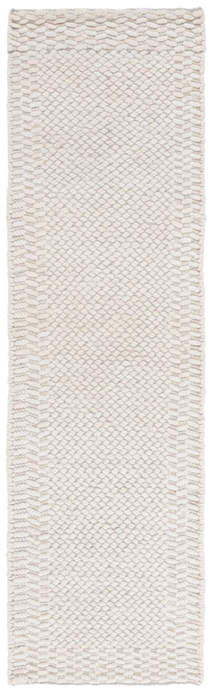 Safavieh Natura Hand-Loomed Wool Runner Ivory Geometric Tonal Entryway Rug High Traffic 2'-3" x 8'-0" NAT716A-28