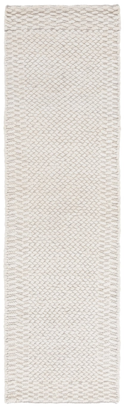 Safavieh Natura Hand-Loomed Wool Runner Ivory Geometric Tonal Entryway Rug High Traffic 2'-3" x 8'-0" NAT716A-28