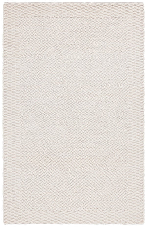 Safavieh Natura Hand-Loomed Wool Runner Ivory Geometric Tonal Entryway Rug High Traffic 5'-0" x 8'-0" NAT716A-5