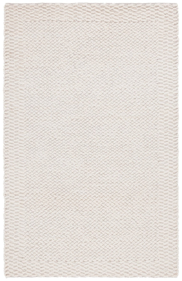 Safavieh Natura Hand-Loomed Wool Runner Ivory Geometric Tonal Entryway Rug High Traffic 6'-0" x 9'-0" NAT716A-6
