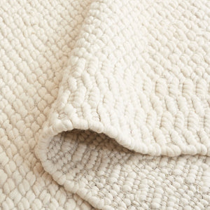Safavieh Natura Hand-Loomed Wool Runner Ivory Geometric Tonal Entryway Rug High Traffic 6'-0" x 9'-0" NAT716A-6
