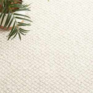 Safavieh Natura Hand-Loomed Wool Runner Ivory Geometric Tonal Entryway Rug High Traffic 6'-0" x 9'-0" NAT716A-6