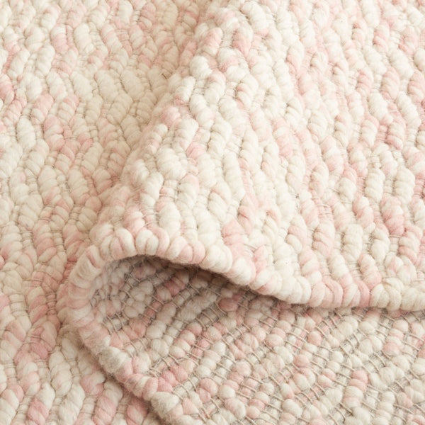 Safavieh Natura Hand Loomed Flokati Shag Wool Rug Plush Ivory Pink Pile for Bedroom NAT717A-5