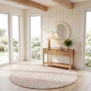 Safavieh Natura Hand Loomed Wool Shag Round Rug Plush Flokati Pile for Bohemian Bedroom NAT717A-6R