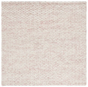 Safavieh Natura Hand Loomed Flokati Wool Shag Rug Ivory Blush Artisan Woven Square NAT717A-6SQ