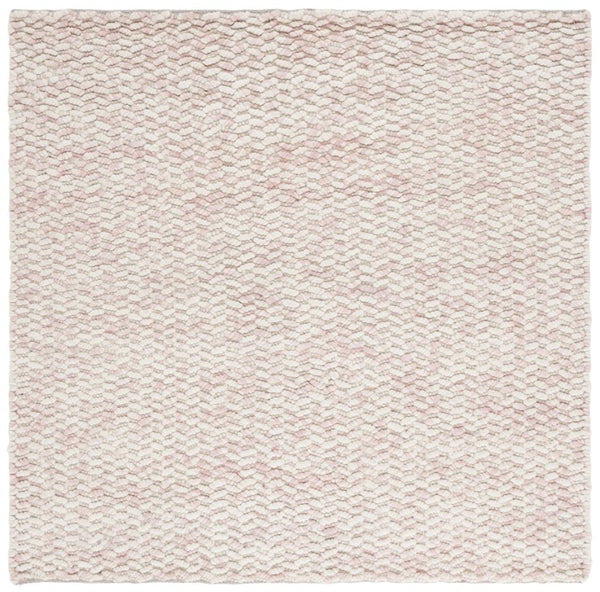Safavieh Natura Hand Loomed Flokati Wool Shag Rug Ivory Blush Artisan Woven Square NAT717A-6SQ
