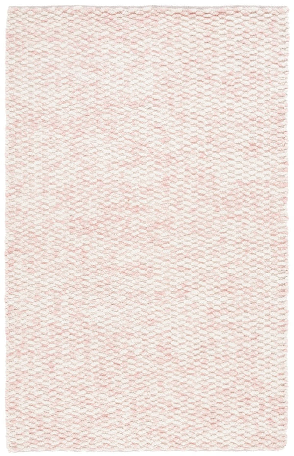 Safavieh Natura Hand Loomed Wool Shag Rug Ivory Pink Plush Flokati Style for Bedroom NAT717A-6