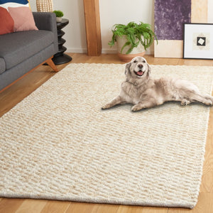 Safavieh Natura Hand-Loomed Wool Shag Rug Plush Flokati Style Neutral Ivory Beige Living Room NAT717B-5