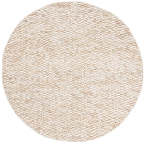 Safavieh Natura Hand Loomed Wool Shag Round Rug Soft Flokati Style Ivory Beige Living Room NAT717B-6R