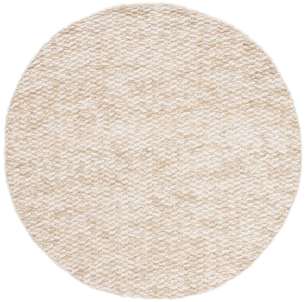 Safavieh Natura Hand Loomed Wool Shag Round Rug Soft Flokati Style Ivory Beige Living Room NAT717B-6R