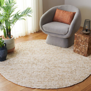 Safavieh Natura Hand Loomed Wool Shag Round Rug Soft Flokati Style Ivory Beige Living Room NAT717B-6R