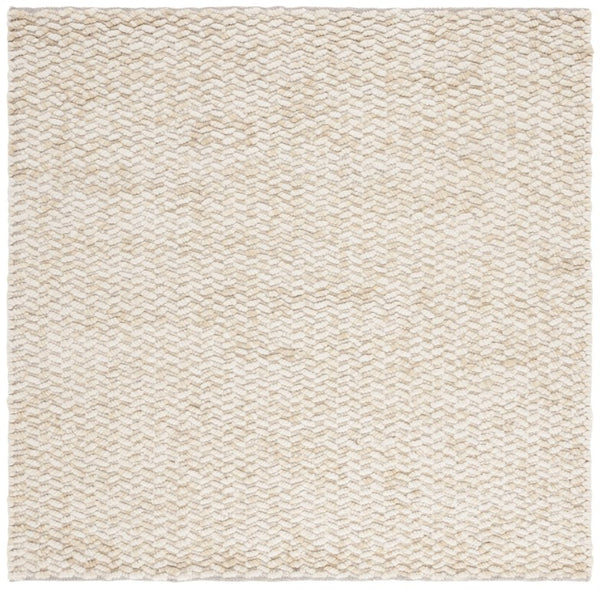Safavieh Natura Hand Loomed Wool Shag Rug Flokati Style Neutral Ivory Beige Living Room NAT717B-6SQ