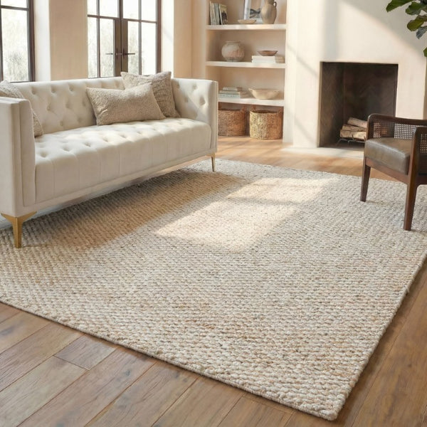 Safavieh Natura Hand Loomed Wool Cotton Shag Flokati Rug Neutral Ivory Beige Living Room NAT717B-8