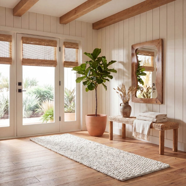 Safavieh Natura Hand Loomed Wool Shag Runner Rug Earthy Flokati Texture for Hallways NAT717Y-28