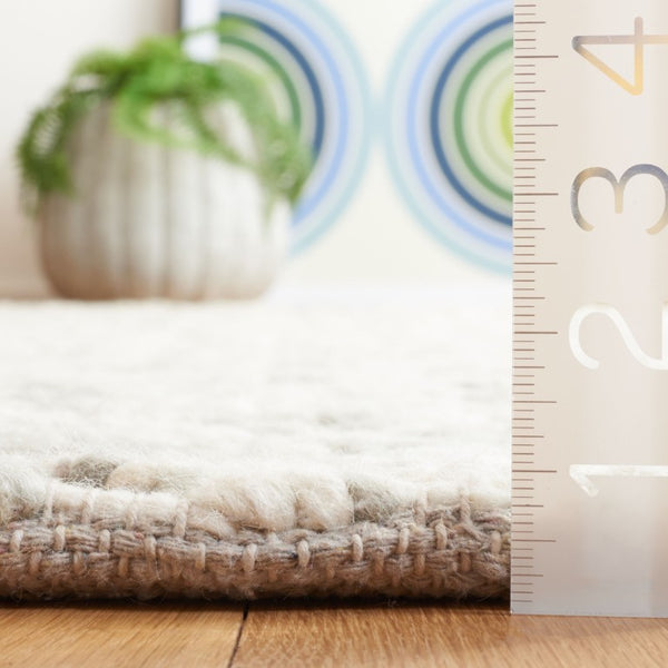 Safavieh Natura Hand Loomed Wool Shag Flokati Rug Soft Green Ivory Bohemian Living Room NAT717Y-5