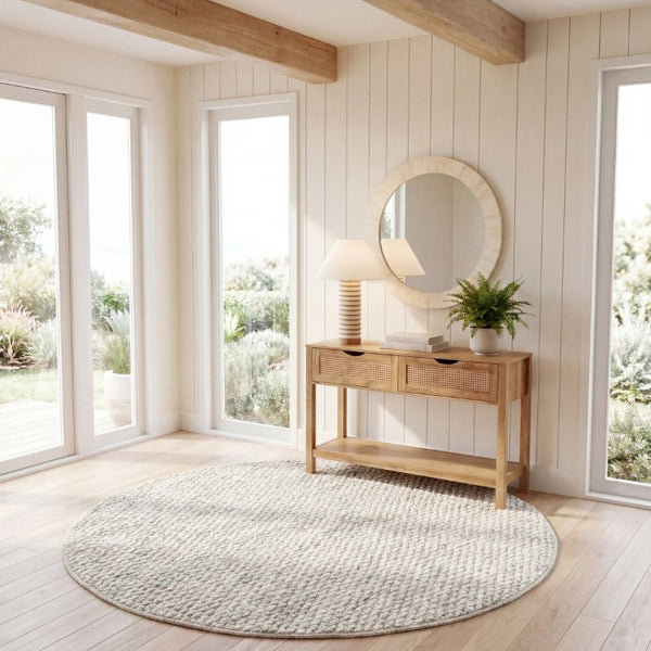 Safavieh Natura Hand Loomed Wool Shag Round Rug Plush Flokati Pile for Bohemian Living NAT717Y-6R