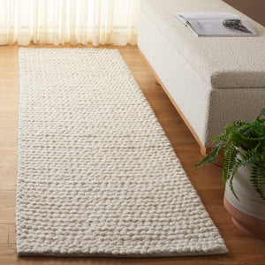 Safavieh Natura Modern Wool Runner Rug - Luxurious Hand-loomed Design For Elegant Home And Office Spaces Ivory Wool Pile Nat718a-6sq