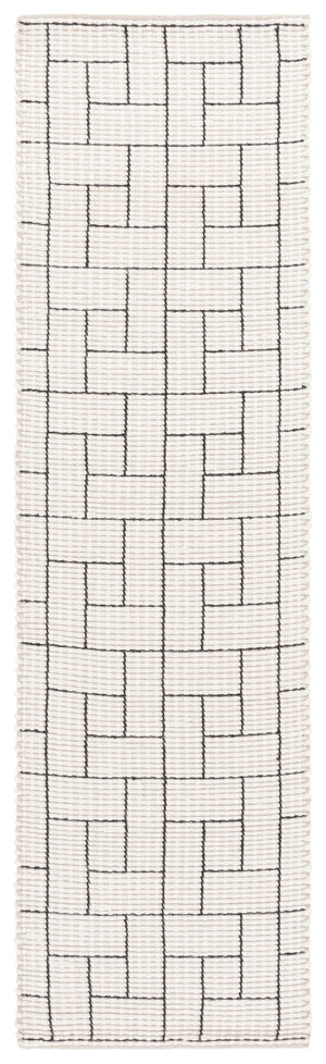 Safavieh Natura Hand-loomed Wool Area Rug With Bold Geometric Pattern For Modern Elegance In Home Décor Ivory ,Black Wool Pile Nat719a-5