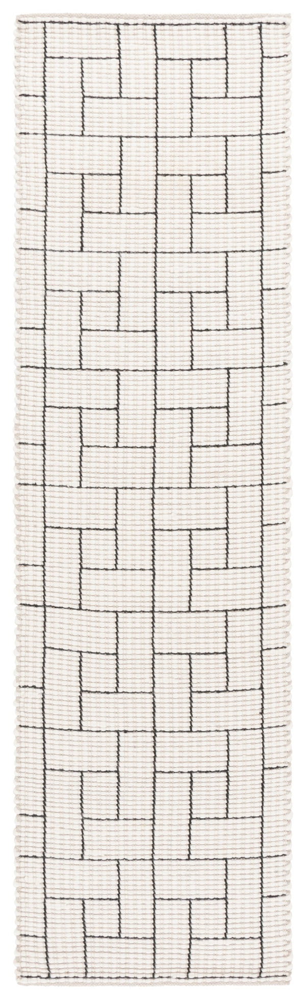 Safavieh Natura Hand-loomed Wool Area Rug With Bold Geometric Pattern For Modern Elegance In Home Décor Ivory ,Black Wool Pile Nat719a-5