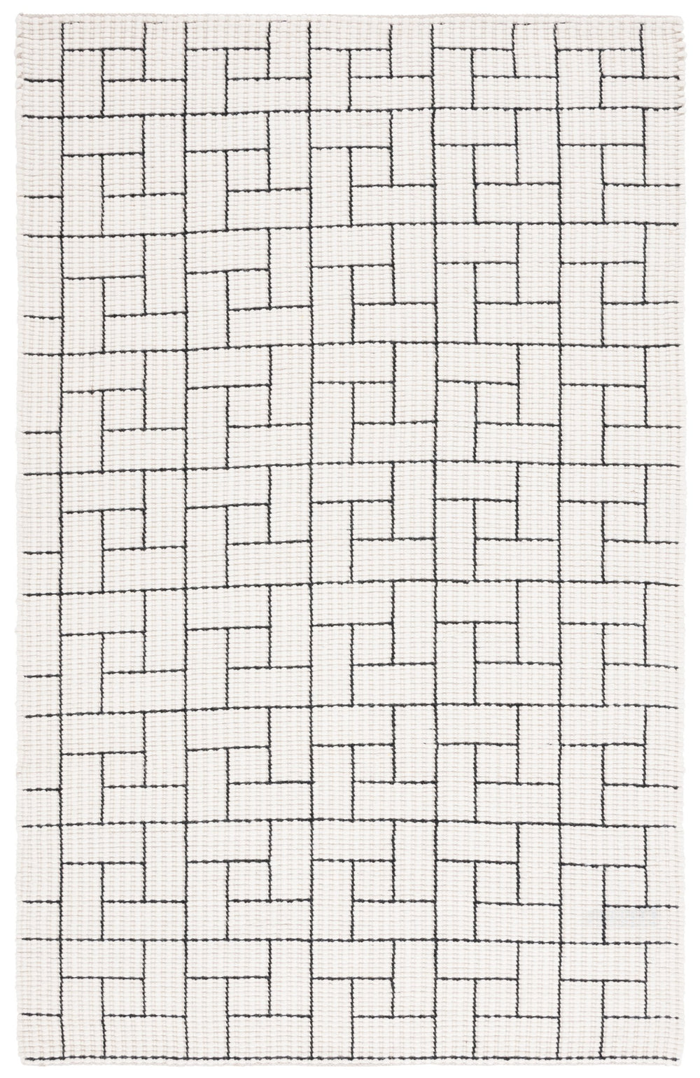 Safavieh Natura Hand-loomed Wool Area Rug With Bold Geometric Pattern For Modern Elegance In Home Décor Ivory ,Black Wool Pile Nat719a-5