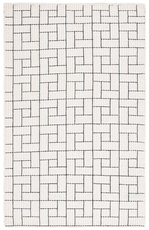 Safavieh Natura Hand-loomed Wool Area Rug With Bold Geometric Pattern For Modern Elegance In Home Décor Ivory ,Black Wool Pile Nat719a-5