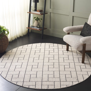 Safavieh Natura Hand-loomed Wool Area Rug With Bold Geometric Pattern For Modern Elegance In Home Décor Ivory ,Black Wool Pile Nat719a-5