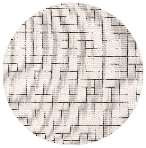 Safavieh Natura Hand-loomed Wool Area Rug With Bold Geometric Pattern For Modern Elegance In Home Décor Ivory ,Black Wool Pile Nat719a-5