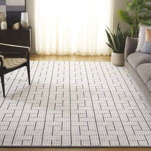 Safavieh Natura Hand-loomed Wool Area Rug With Bold Geometric Pattern For Modern Elegance In Home Décor Ivory ,Black Wool Pile Nat719a-5