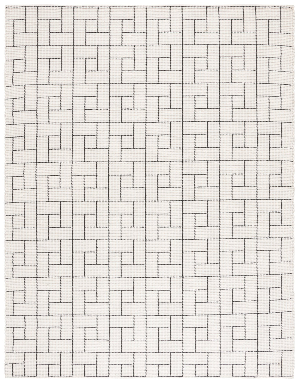 Safavieh Natura Hand-loomed Wool Area Rug With Bold Geometric Pattern For Modern Elegance In Home Décor Ivory ,Black Wool Pile Nat719a-5