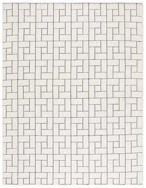 Safavieh Natura Hand-loomed Wool Area Rug With Bold Geometric Pattern For Modern Elegance In Home Décor Ivory ,Black Wool Pile Nat719a-5