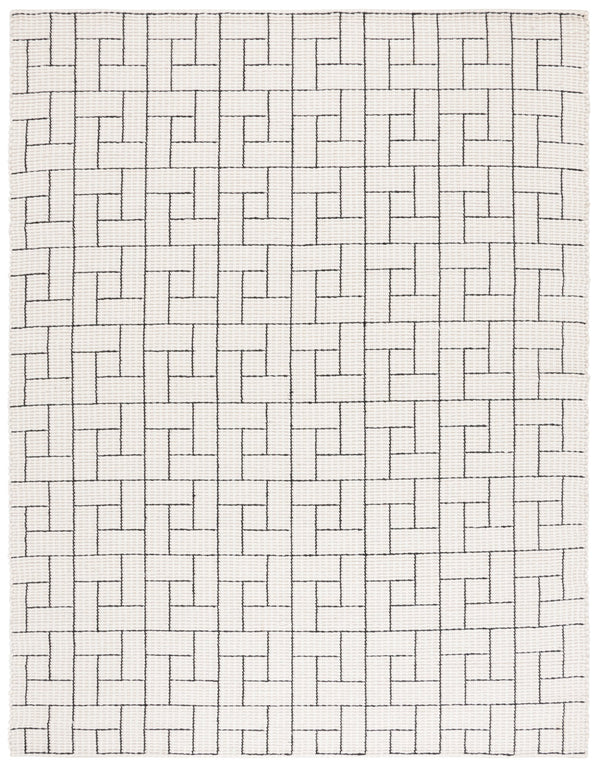 Safavieh Natura Hand-loomed Wool Area Rug With Bold Geometric Pattern For Modern Elegance In Home Décor Ivory ,Black Wool Pile Nat719a-5