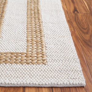 Safavieh Natura Hand-loomed Wool Rug: Elegant Geometric Design For Modern Spaces - Comfort & Durability Natural ,Ivory Wool Pile Nat723a-6sq
