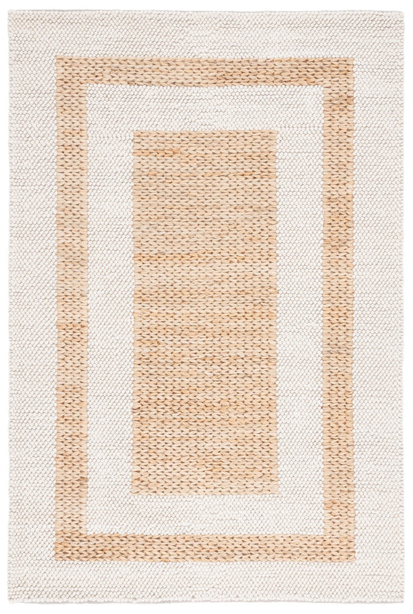 Safavieh Natura Hand-loomed Wool Rug: Elegant Geometric Design For Modern Spaces - Comfort & Durability Natural ,Ivory Wool Pile Nat723a-6sq