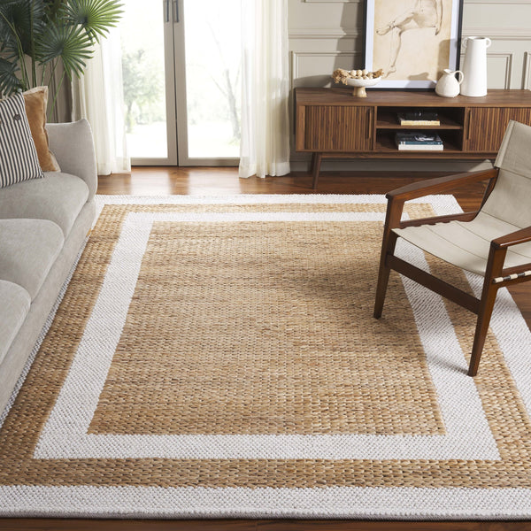 Safavieh Natura Hand-loomed Wool Rug: Elegant Geometric Design For Modern Spaces - Comfort & Durability Natural ,Ivory Wool Pile Nat723a-6sq